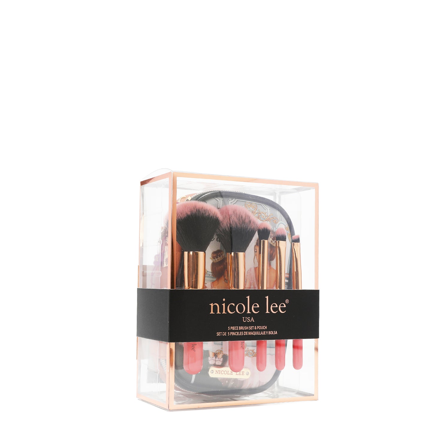 MAKEUP BRUSH SET W/ POUCH - COS7403 DREAMING THE CITY / LOVE ME HALF /BE MY VALENTINE / DOUBLE QUEENS / ALL EMOTION / CASUAL WALK / SARA IS SOFT BUT STRONG /  PARIS FASHION WEEK /