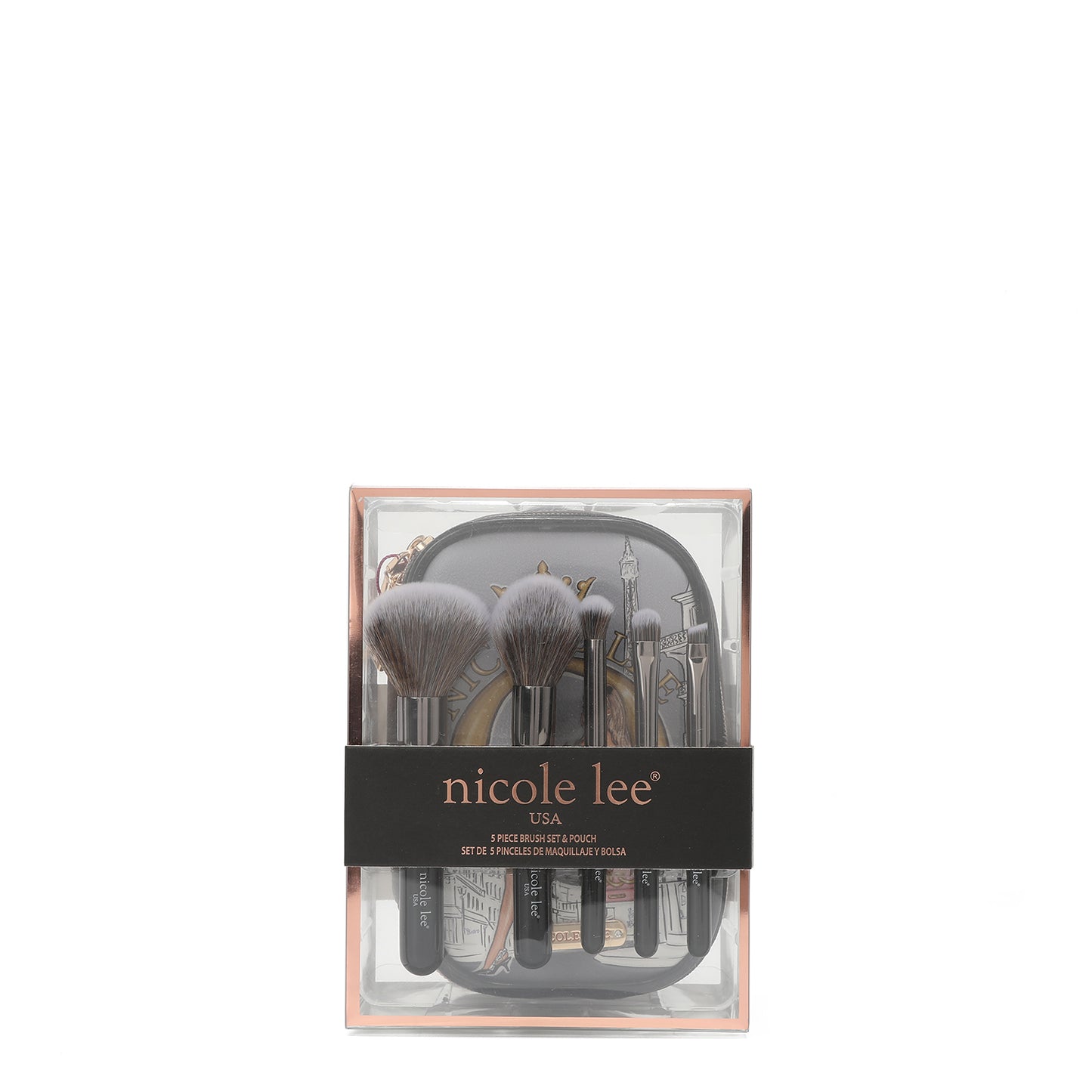 MAKEUP BRUSH SET W/ POUCH - COS7403 DREAMING THE CITY / LOVE ME HALF /BE MY VALENTINE / DOUBLE QUEENS / ALL EMOTION / CASUAL WALK / SARA IS SOFT BUT STRONG /  PARIS FASHION WEEK /