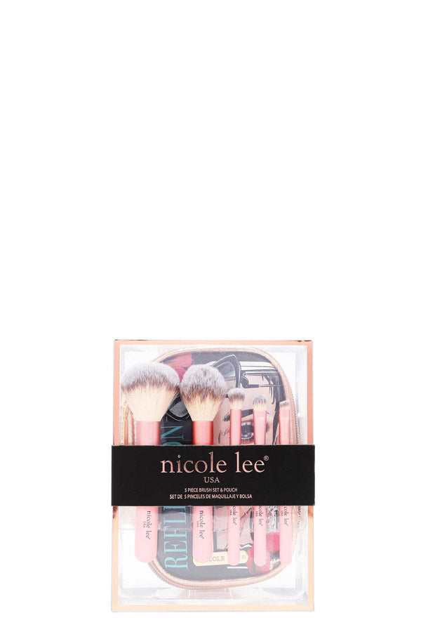 MAKEUP BRUSH SET W/ POUCH - COS7403 DREAMING THE CITY / LOVE ME HALF /BE MY VALENTINE / DOUBLE QUEENS / ALL EMOTION / CASUAL WALK / SARA IS SOFT BUT STRONG /  PARIS FASHION WEEK /