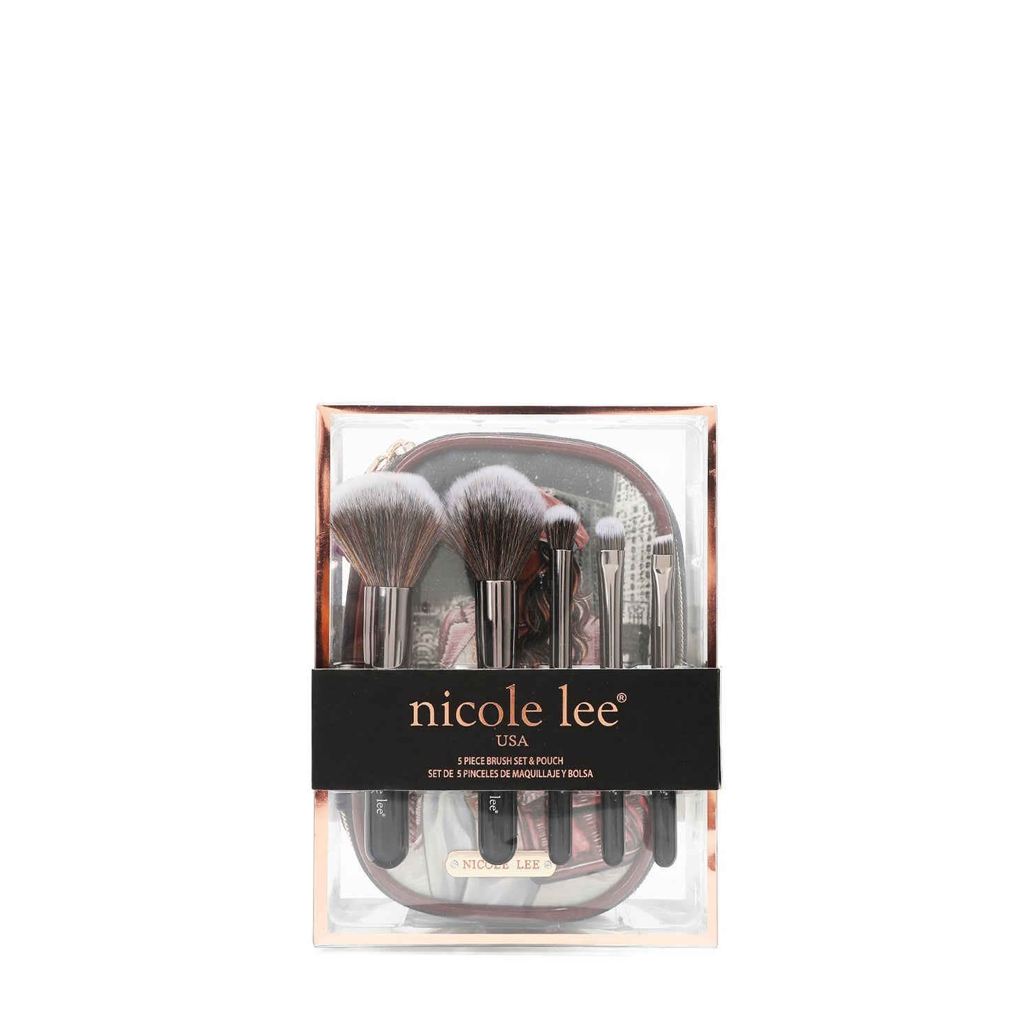 MAKEUP BRUSH SET W/ POUCH - COS7403 DREAMING THE CITY / LOVE ME HALF /BE MY VALENTINE / DOUBLE QUEENS / ALL EMOTION / CASUAL WALK / SARA IS SOFT BUT STRONG /  PARIS FASHION WEEK /