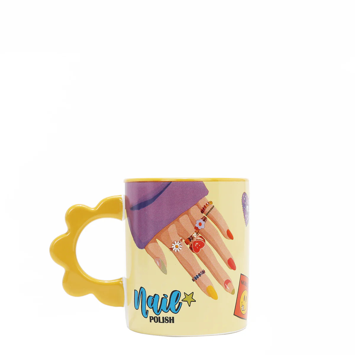 PETAL CERAMIC MUG - CUP7825 SUN AND SAND / VIOLET BLOSSOM / NAIL POLISH / QUEEN CLEOPARTA / DREAM COMES TRUE /  SAMANTHA LA BELLEZA / BEST SMILE