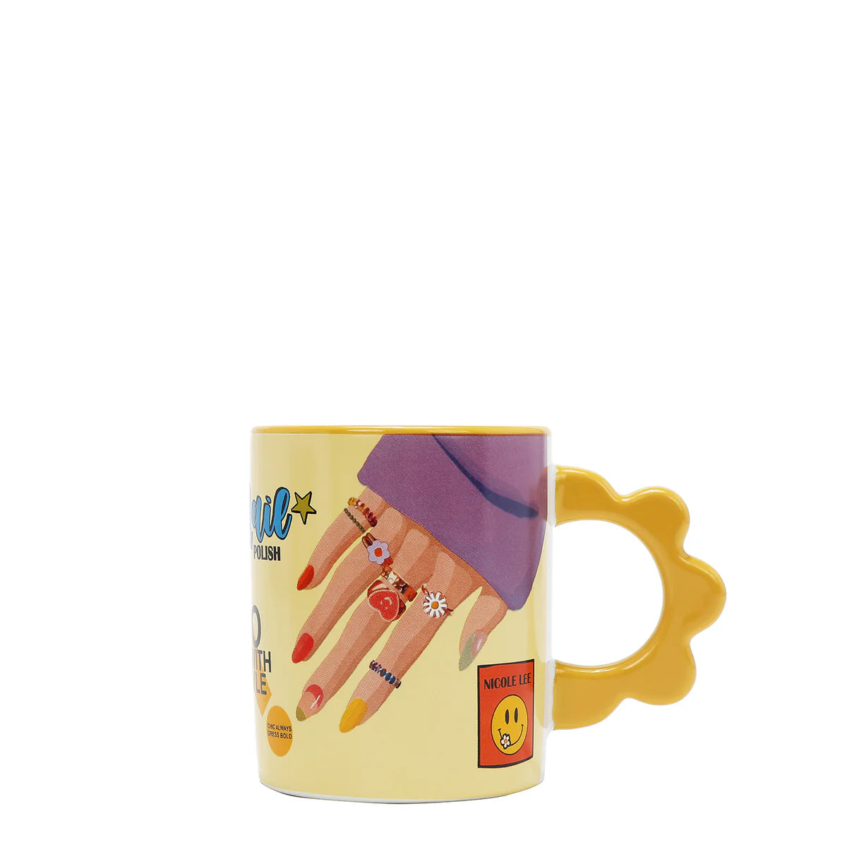 PETAL CERAMIC MUG - CUP7825 SUN AND SAND / VIOLET BLOSSOM / NAIL POLISH / QUEEN CLEOPARTA / DREAM COMES TRUE /  SAMANTHA LA BELLEZA / BEST SMILE