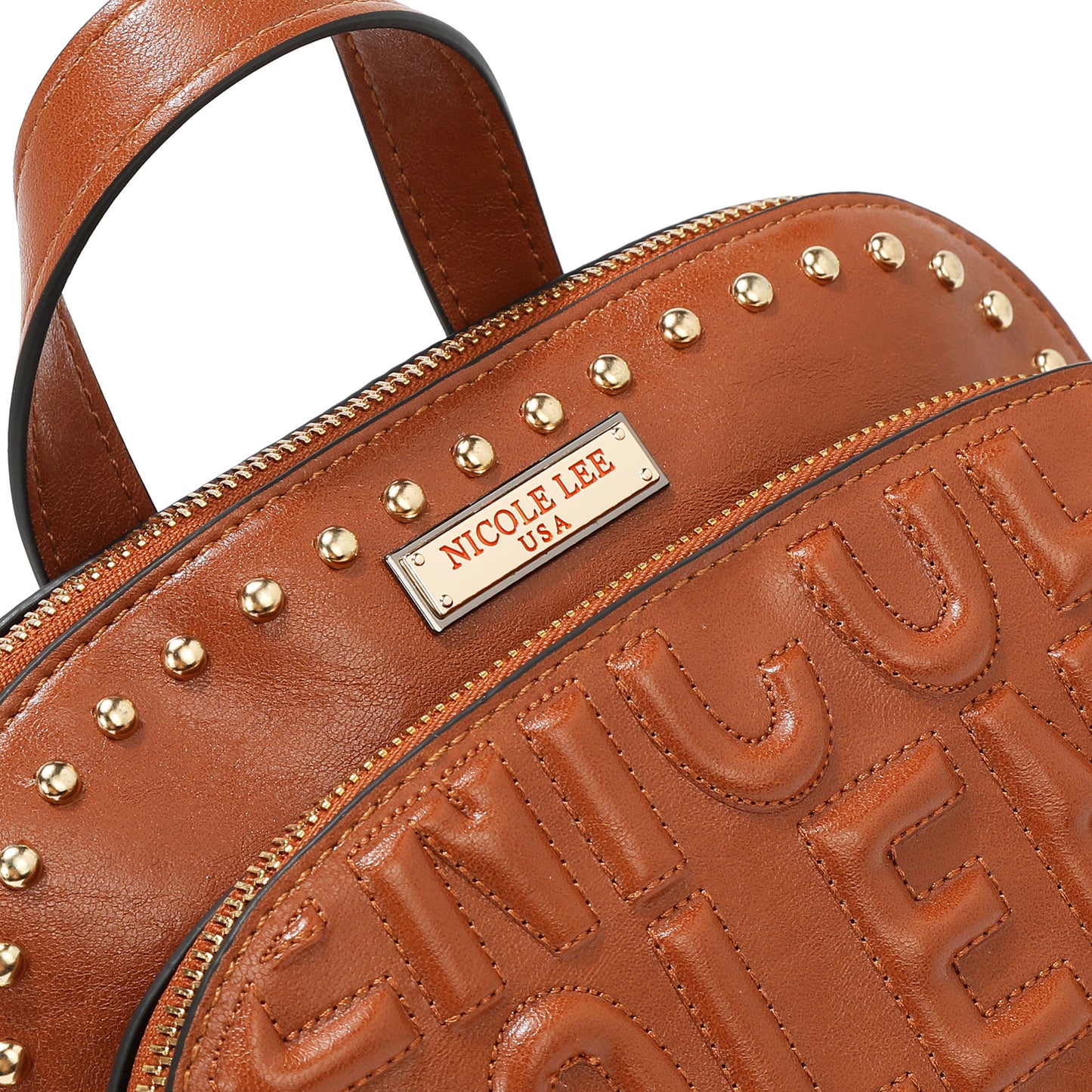 EMBOSSED LOGO BACKPACK - EMB17452 WINE / BROWN / OLIVE / WHITE / BLACK