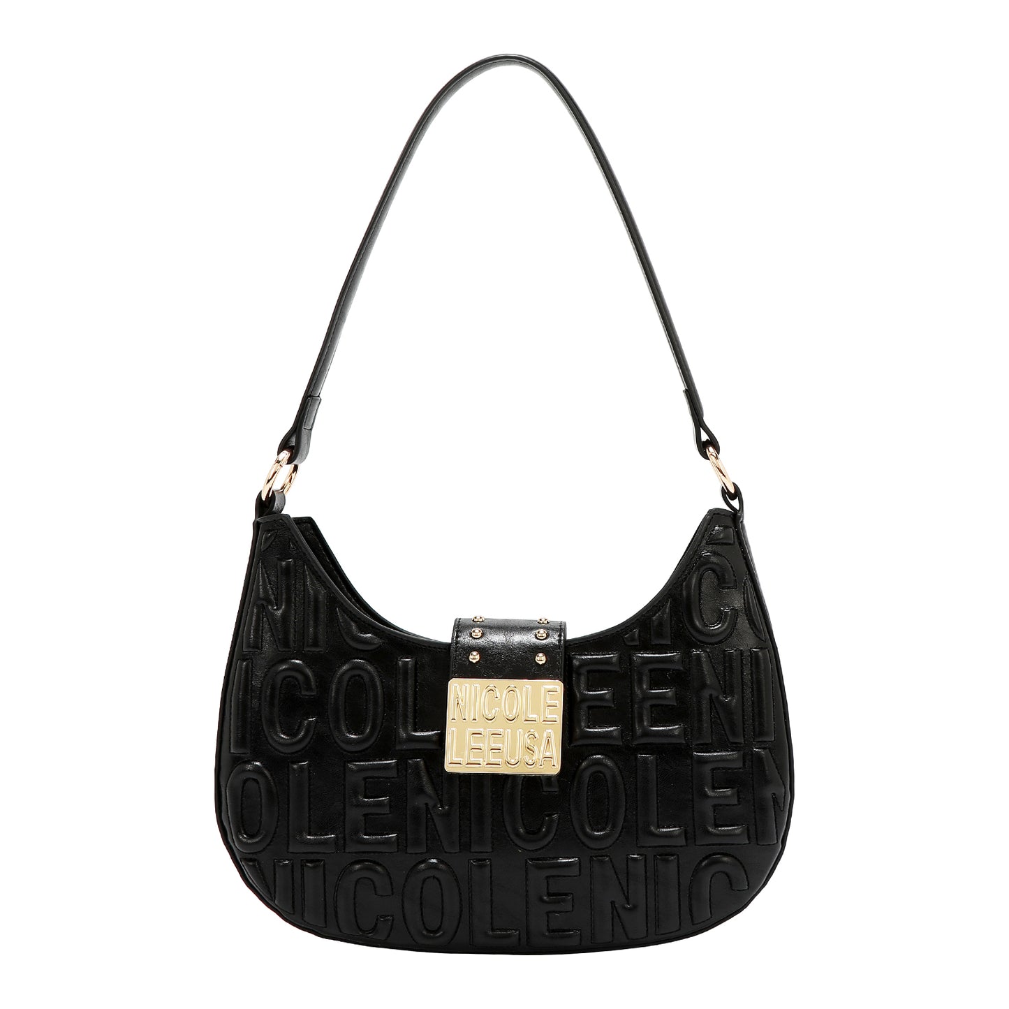 EMBOSSED LOGO SHOULDER BAG - EMB17454 BLACK / WHITE / OLIVE / WINE / BROWN