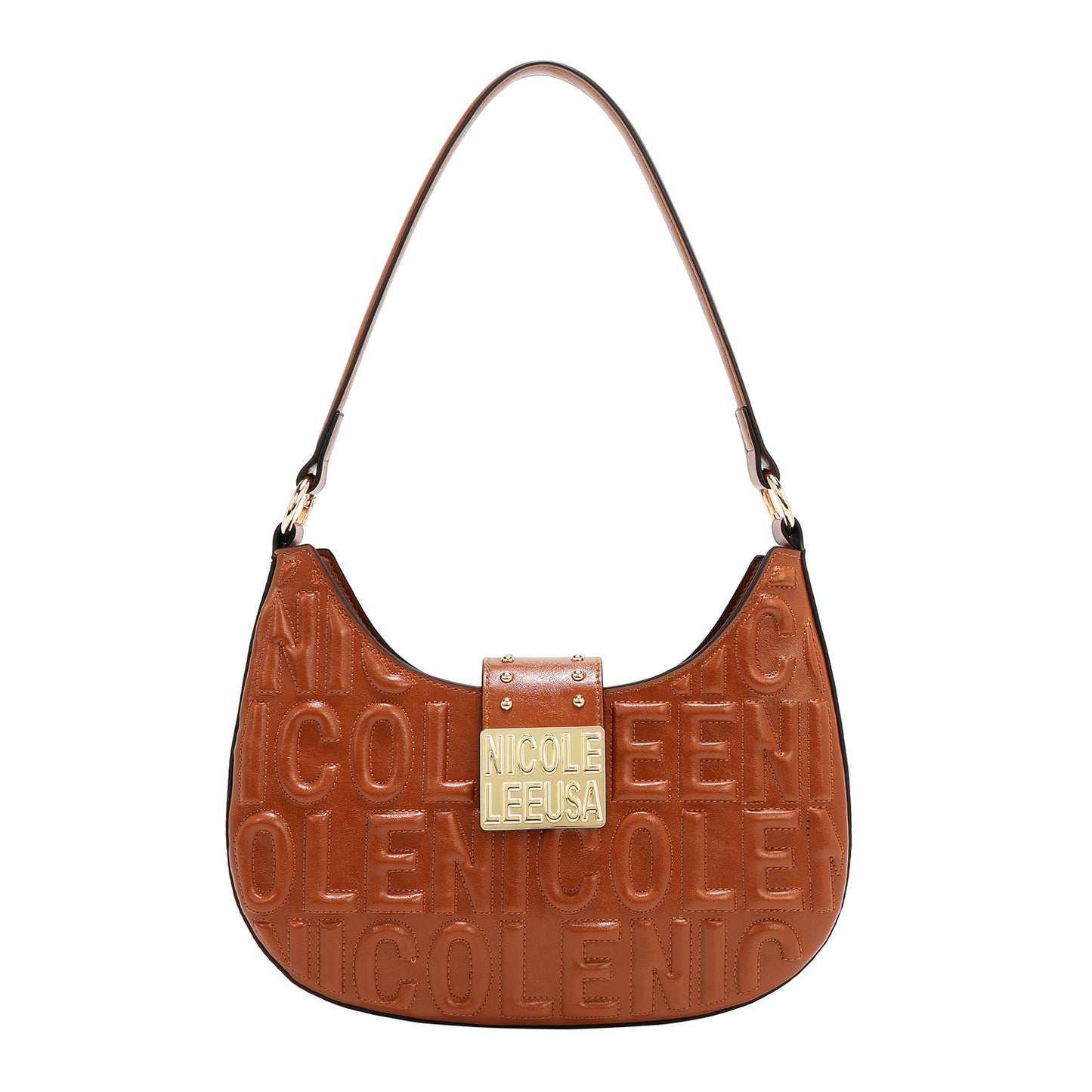 EMBOSSED LOGO SHOULDER BAG - EMB17454 BLACK / WHITE / OLIVE / WINE / BROWN