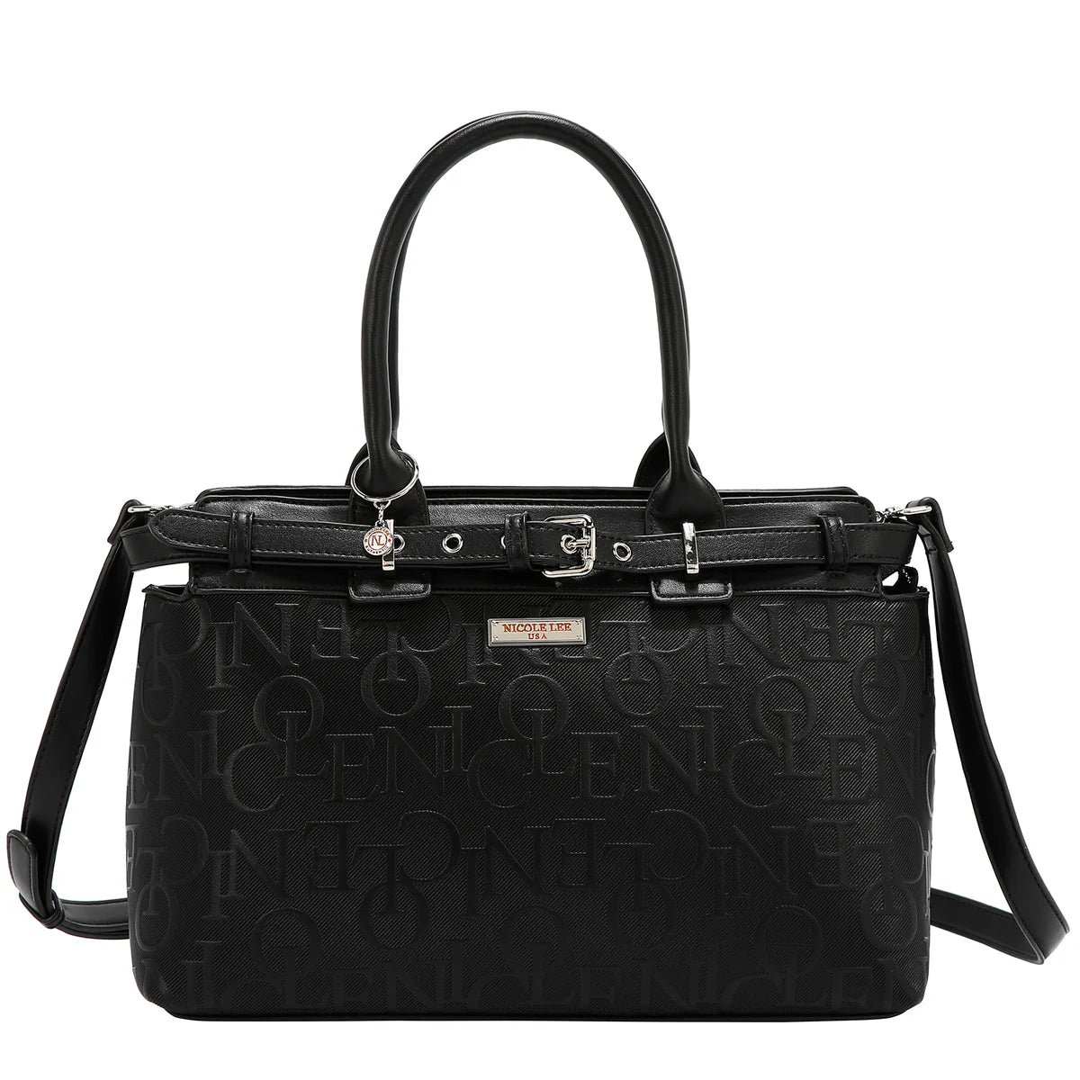 EMBOSSED ELEGANCE SATCHEL BAG - EMB17504 BROWN / CHAMPAGNE / BLACK / PINK