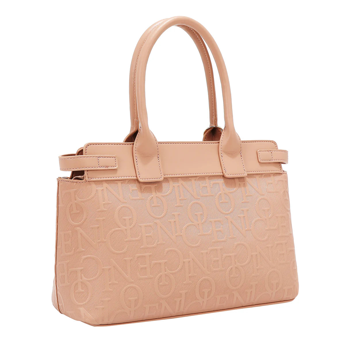 EMBOSSED ELEGANCE SATCHEL BAG - EMB17504 BROWN / CHAMPAGNE / BLACK / PINK