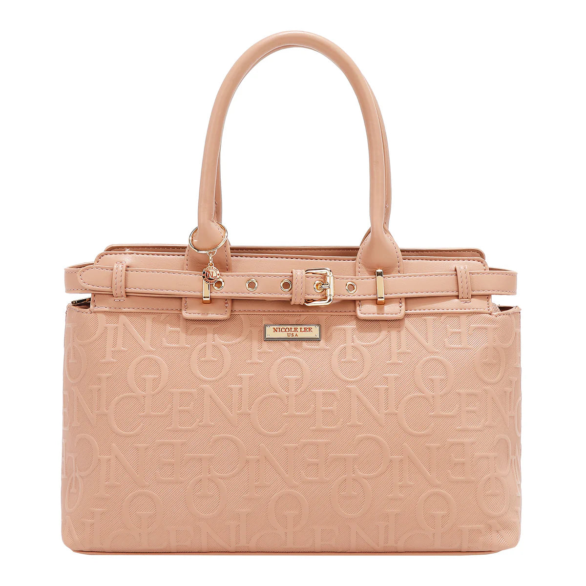 EMBOSSED ELEGANCE SATCHEL BAG - EMB17504 BROWN / CHAMPAGNE / BLACK / PINK
