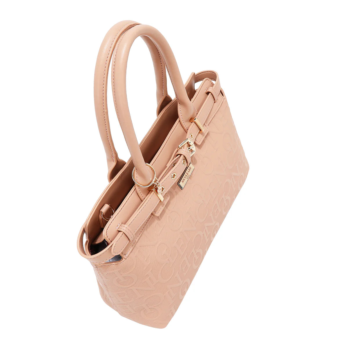 EMBOSSED ELEGANCE SATCHEL BAG - EMB17504 BROWN / CHAMPAGNE / BLACK / PINK