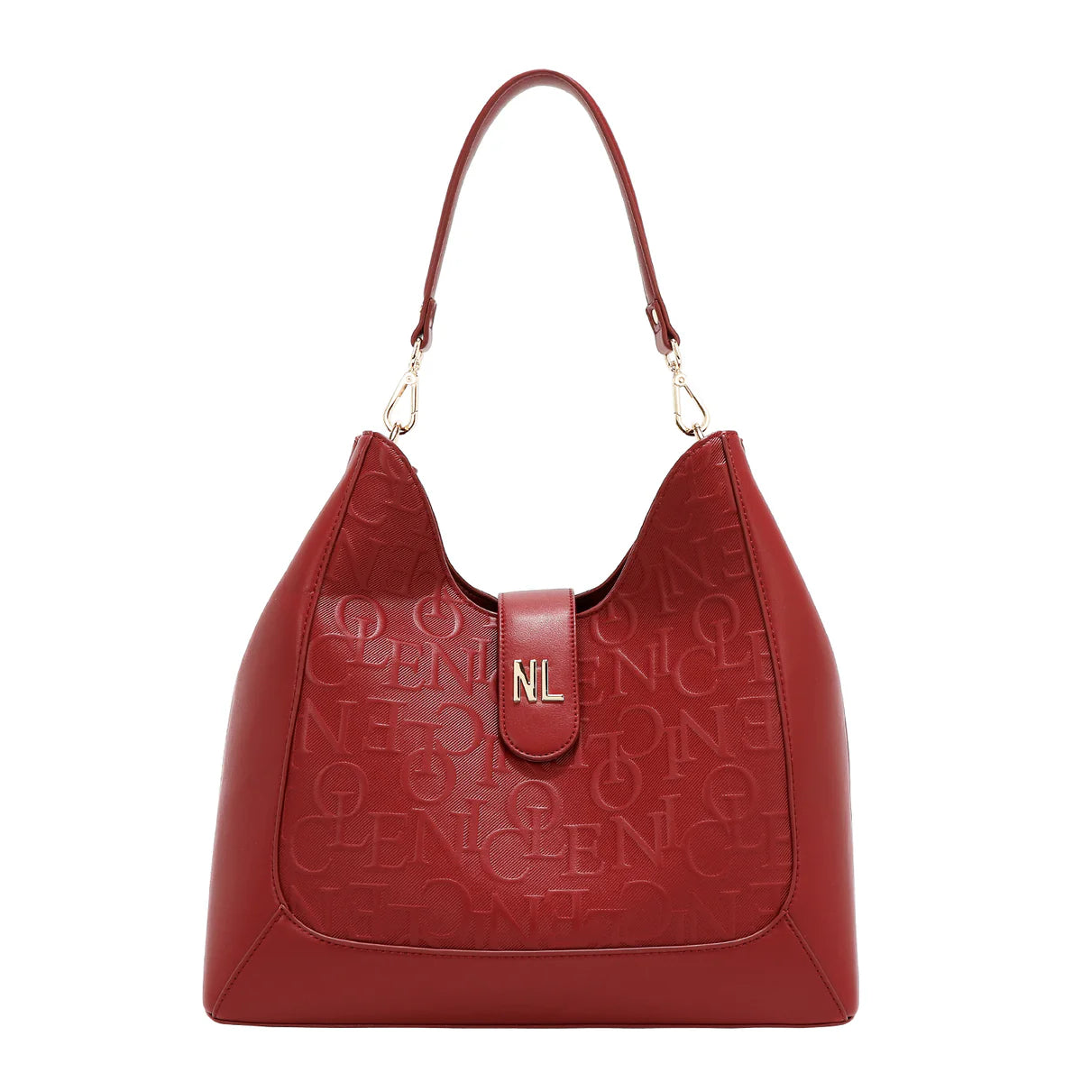 EMBOSSED ELEGANCE HOBO BAG - EMB17505  BURGUNDY / CHAMPAGNE / BROWN / OLIVE / PINK
