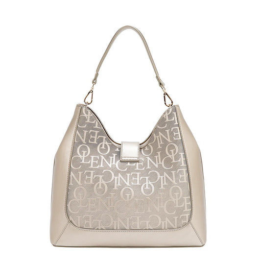 EMBOSSED ELEGANCE HOBO BAG - EMB17505  BURGUNDY / CHAMPAGNE / BROWN / OLIVE / PINK