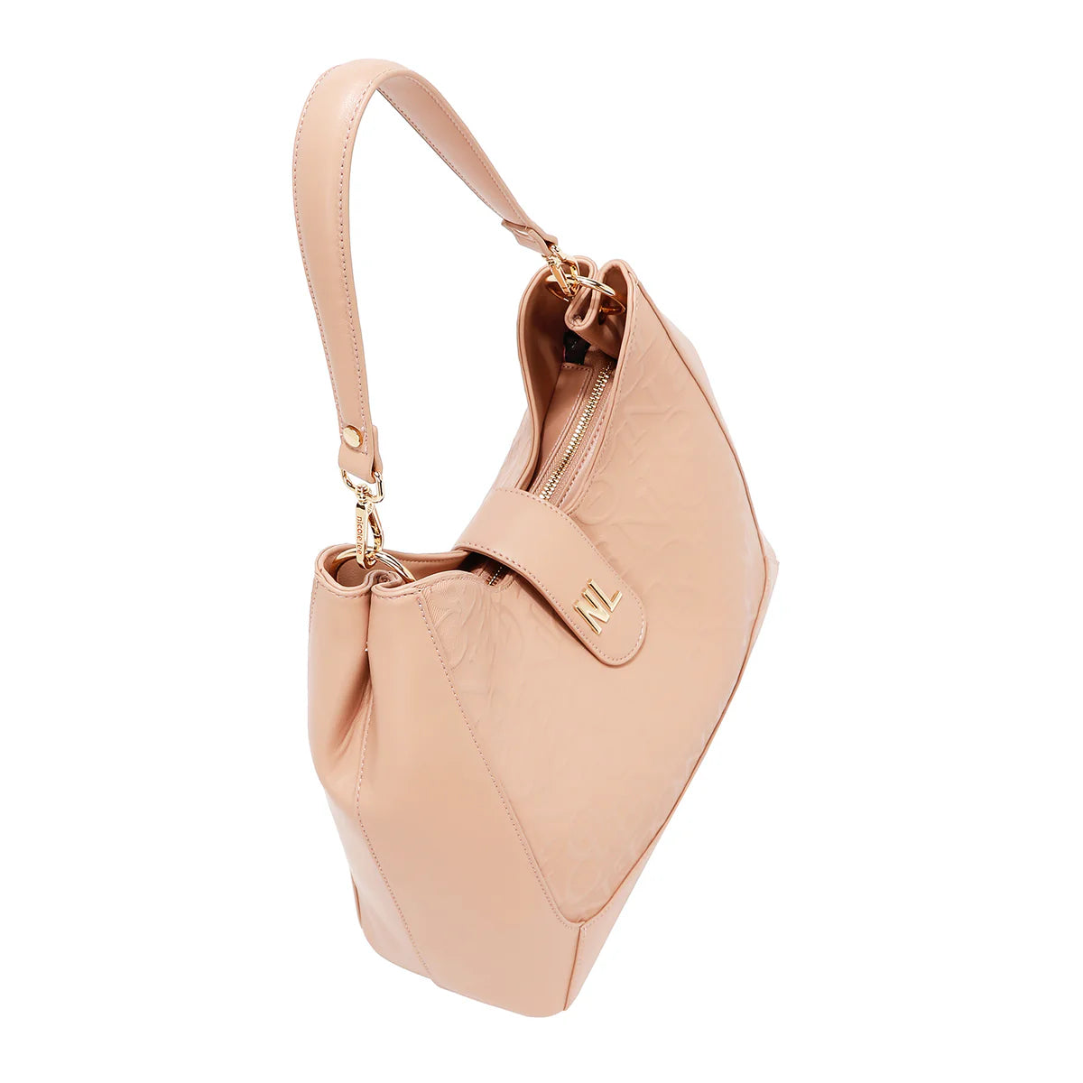 EMBOSSED ELEGANCE HOBO BAG - EMB17505  BURGUNDY / CHAMPAGNE / BROWN / OLIVE / PINK