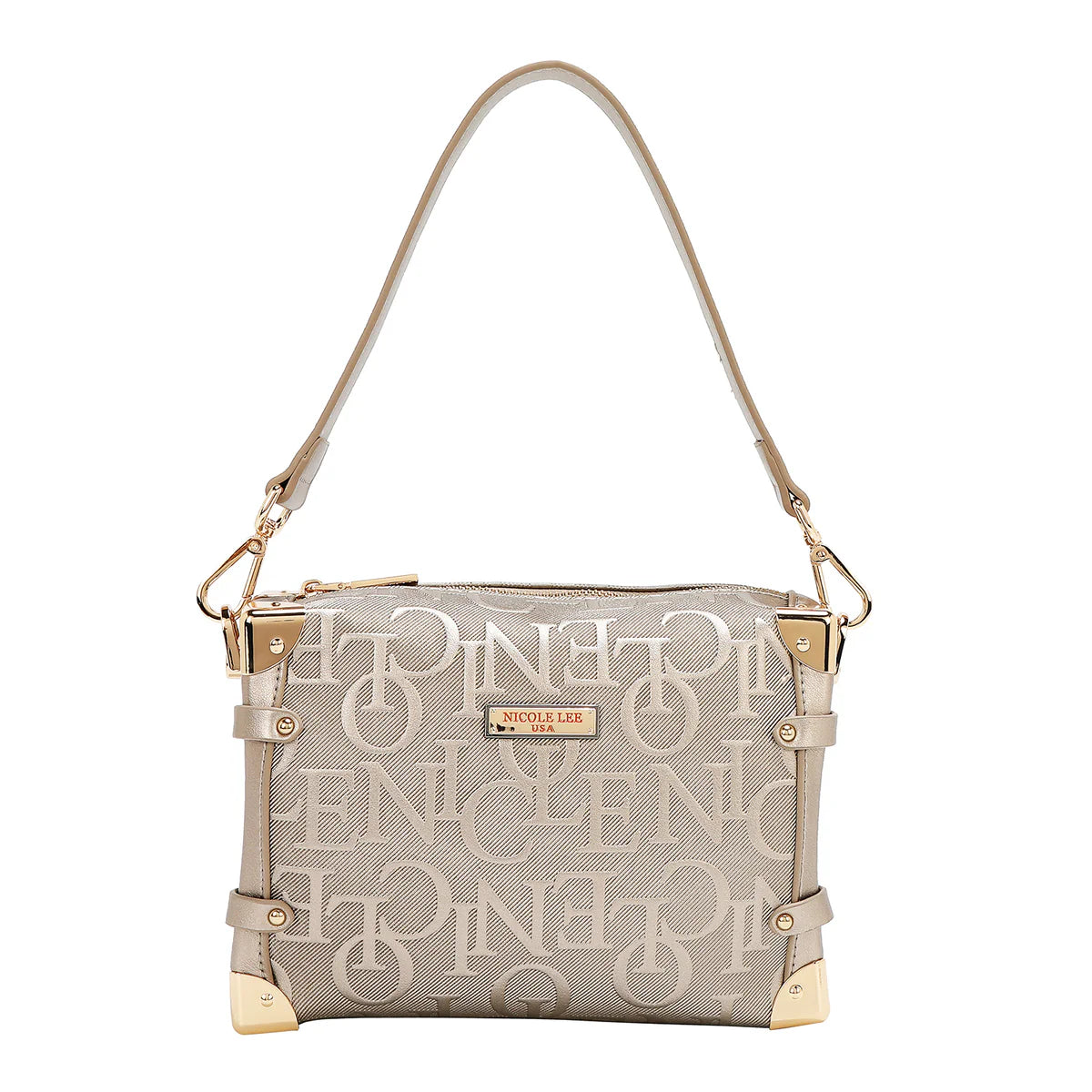 EMBOSSED ELEGANCE SQUARE SHOULDER BAG -  EMB17506 CHAMPAGNE / BURGUNDY / BLACK / BROWN / OLIVE/ PINK