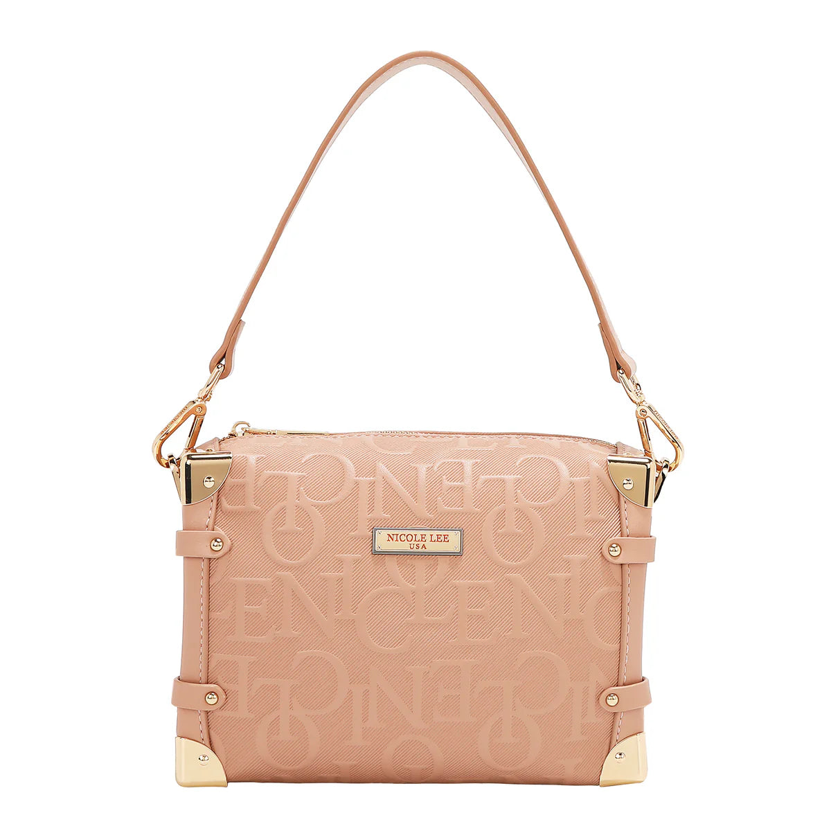 EMBOSSED ELEGANCE SQUARE SHOULDER BAG -  EMB17506 CHAMPAGNE / BURGUNDY / BLACK / BROWN / OLIVE/ PINK