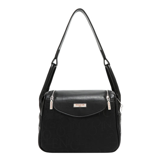 EMBOSSED ELEGANCE SHOULDER BAG - EMB17507 BLACK / BURGUNDY / CHAMPAGNE / OLIVE / PINK / BROWN