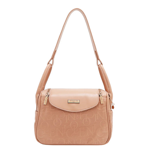 EMBOSSED ELEGANCE SHOULDER BAG - EMB17507 PINK / BLACK / BURGUNDY / CHAMPAGNE / OLIVE / BROWN