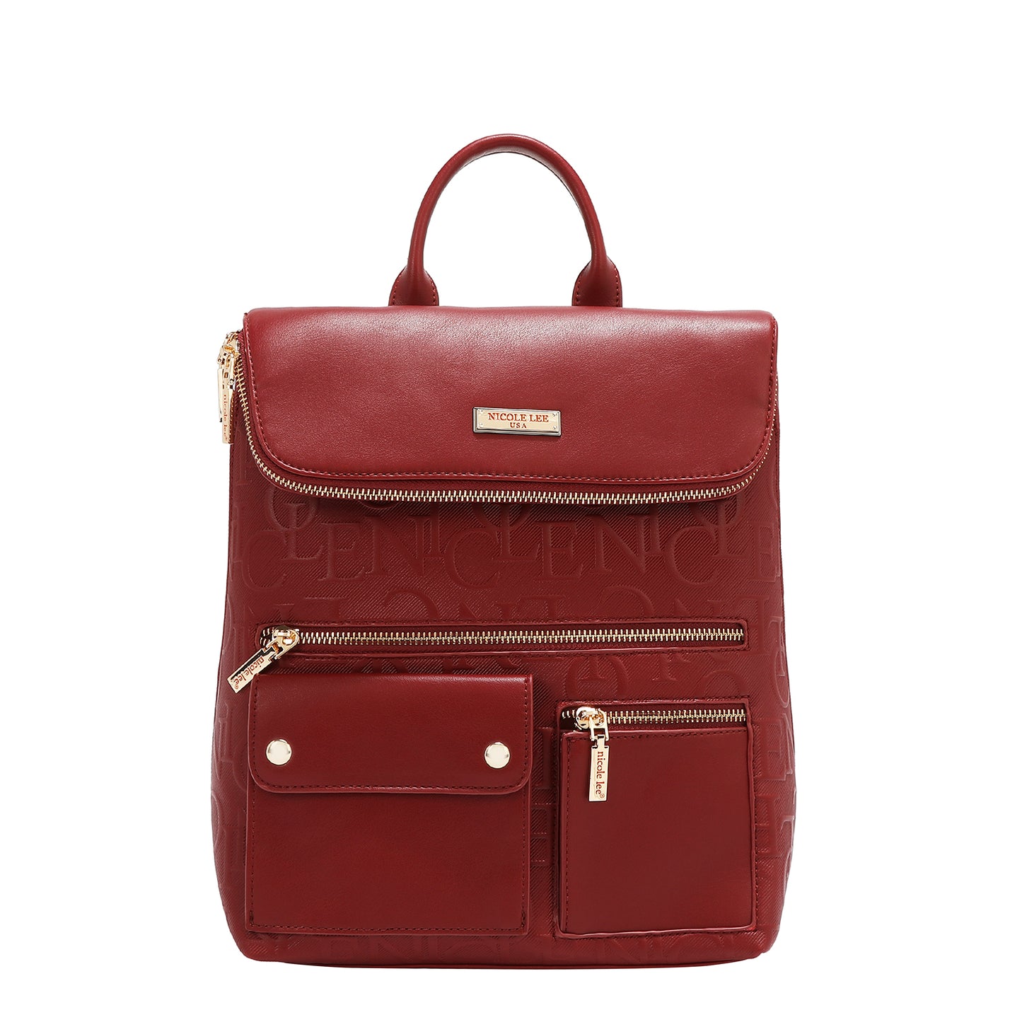 EMBOSSED ELEGANCE MULTIPOCKET BACKPACK - EMB17508 BLACK / CHAMPAGNE / OLIVE / PINK
