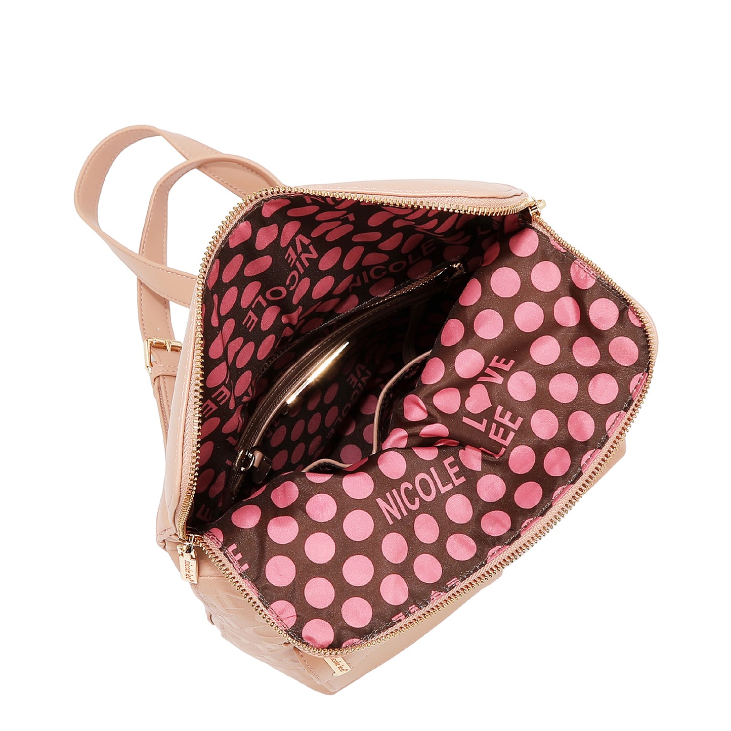 EMBOSSED ELEGANCE MULTIPOCKET BACKPACK - EMB17508 BLACK / CHAMPAGNE / OLIVE / PINK