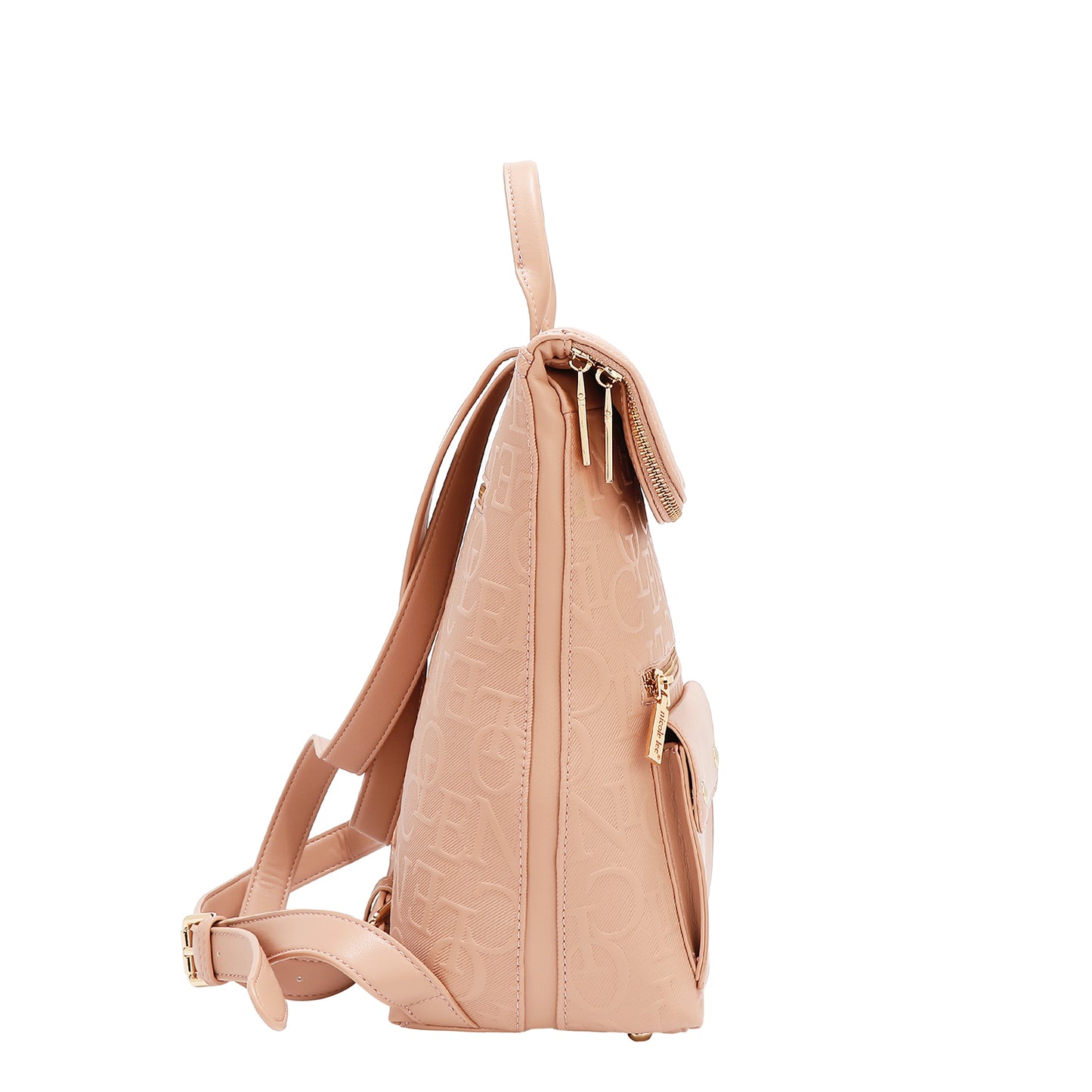 EMBOSSED ELEGANCE MULTIPOCKET BACKPACK - EMB17508 BLACK / CHAMPAGNE / OLIVE / PINK