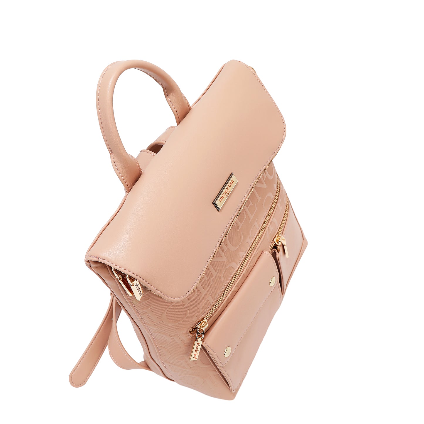 EMBOSSED ELEGANCE MULTIPOCKET BACKPACK - EMB17508 BLACK / CHAMPAGNE / OLIVE / PINK