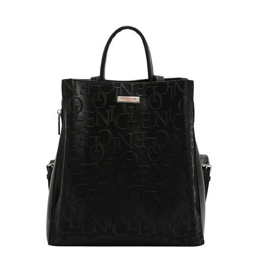 EMBOSSED ELEGANCE BACKPACK - EMB17511 BROWN / OLIVE / CHAMPAAGNE / BLACK