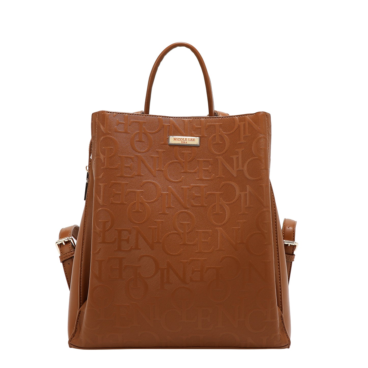 EMBOSSED ELEGANCE BACKPACK - EMB17511 BROWN / OLIVE / CHAMPAAGNE / BLACK