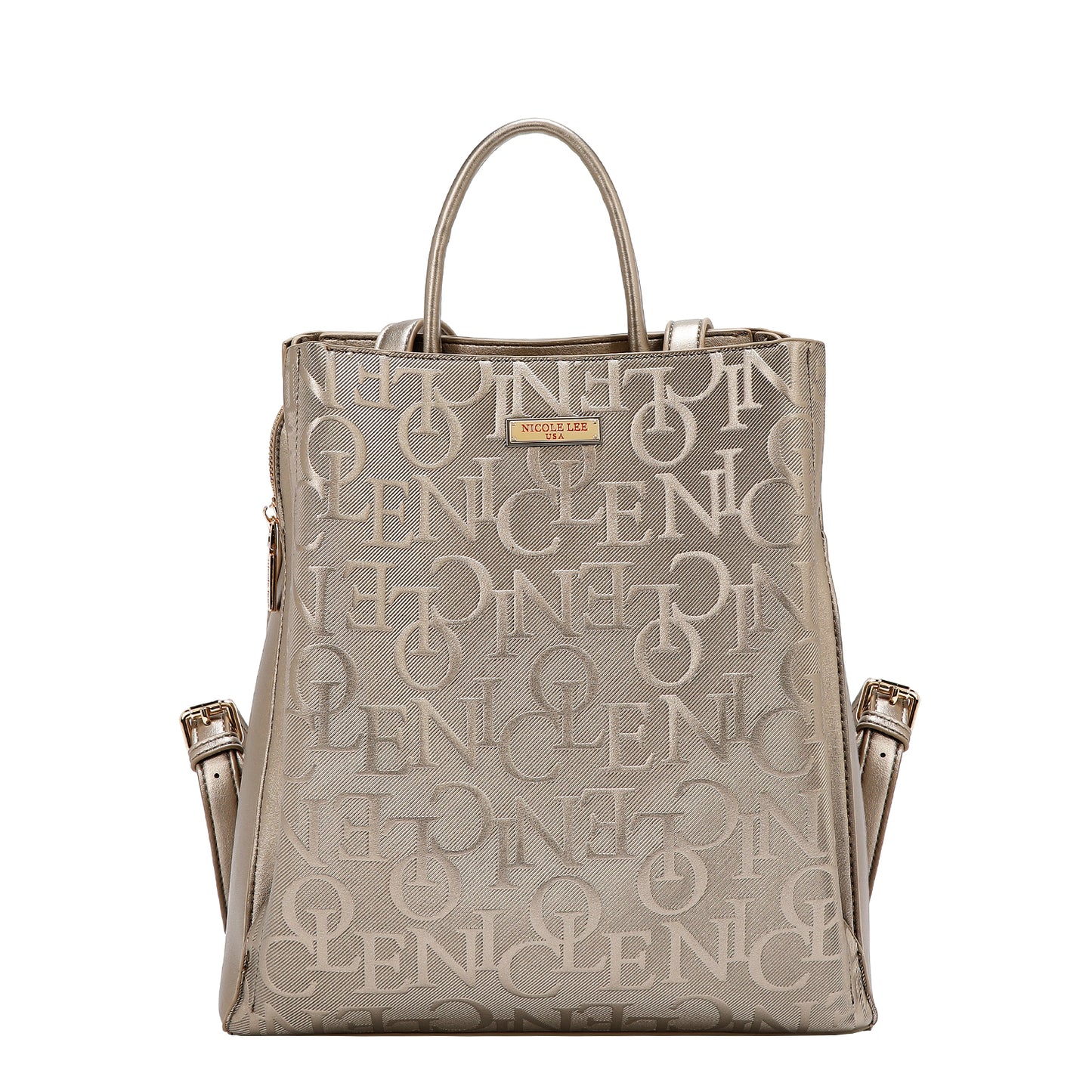 EMBOSSED ELEGANCE BACKPACK - EMB17511 BROWN / OLIVE / CHAMPAAGNE / BLACK