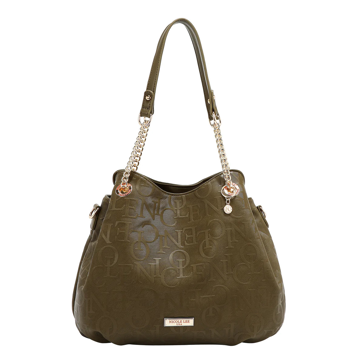 EMBOSSED ELEGANCE HANDBAG - EMB17512 OLIVE / BURGUNDY / PINK / CHAMPAGNE
