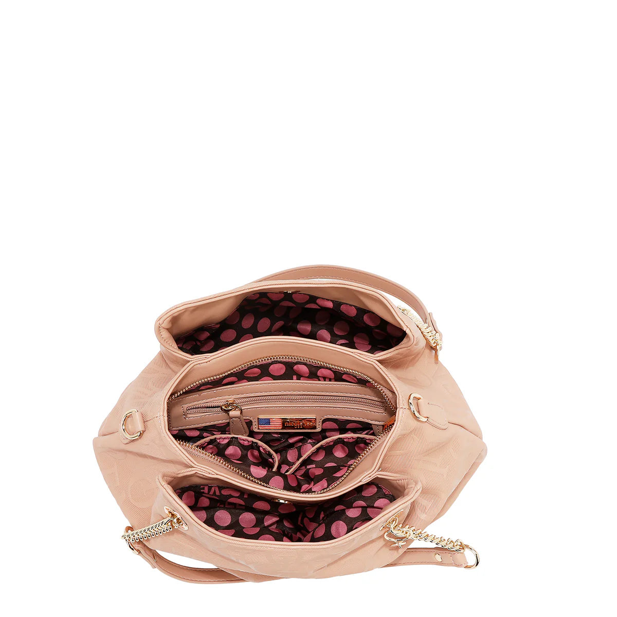 EMBOSSED ELEGANCE HANDBAG - EMB17512 OLIVE / BURGUNDY / PINK / CHAMPAGNE
