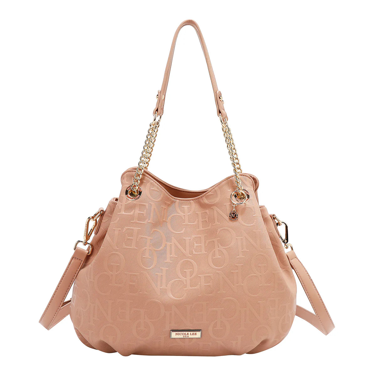 EMBOSSED ELEGANCE HANDBAG - EMB17512 OLIVE / BURGUNDY / PINK / CHAMPAGNE