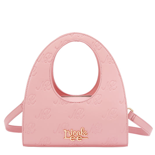EMBOSSED NL CURVE HANDBAG - EMB17673 PINK