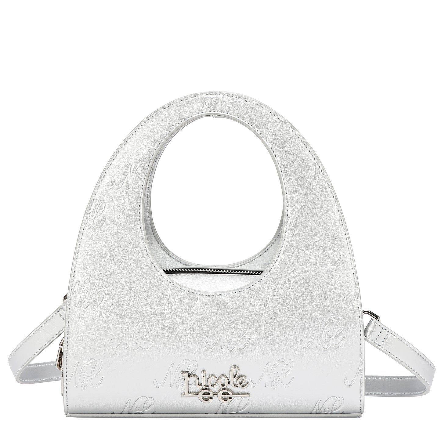 EMBOSSED NL CURVE HANDBAG  - EMB17673 TAUPE