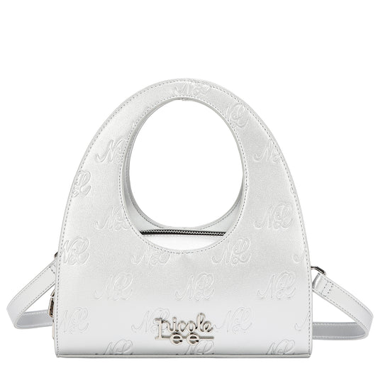 EMBOSSED NL CURVE HANDBAG  - EMB17673 TAUPE