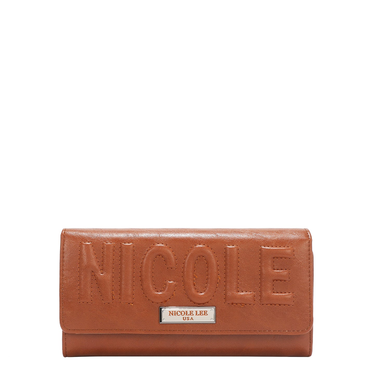 EMBOSSED LOGO TRIFOLD WALLET - EMB7973 BROWN / OLIVE / WINE