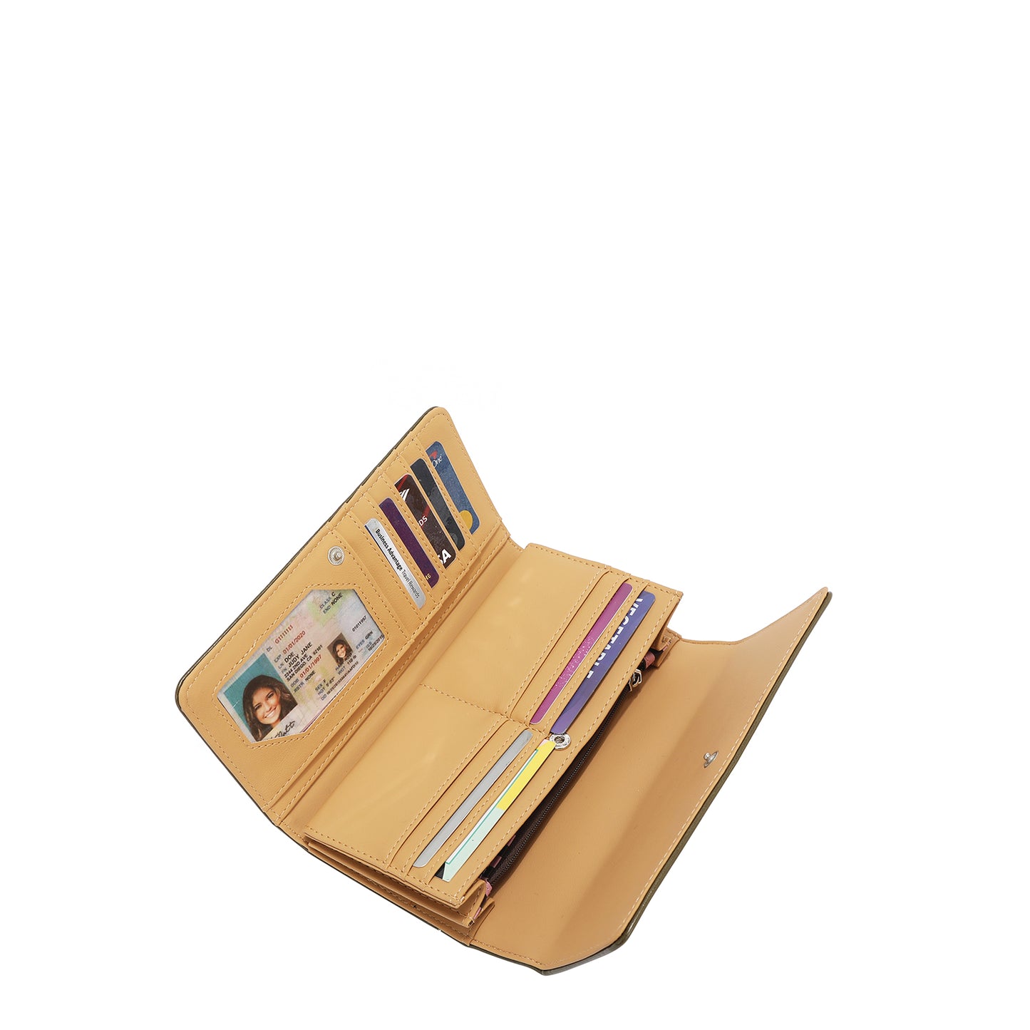 EMBOSSED LOGO TRIFOLD WALLET - EMB7973 BROWN / OLIVE / WINE