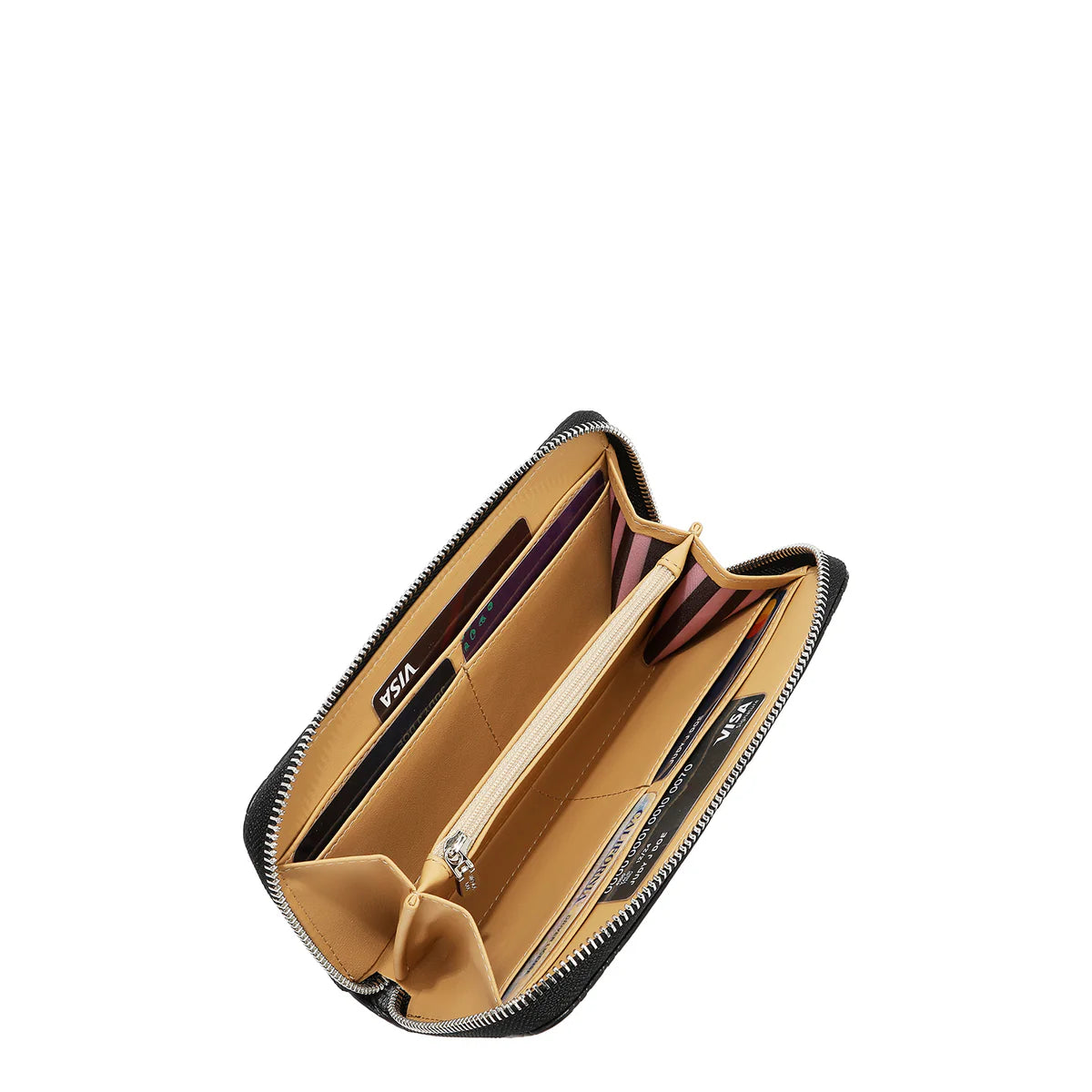 EMBOSSED NL CURVE WALLET -  EMB8035 TAUPE / PINK / BLACK / SILVER