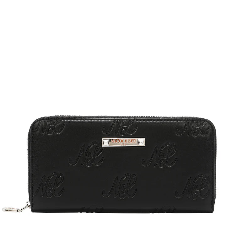 EMBOSSED NL CURVE WALLET - EMB8035 BLACK
