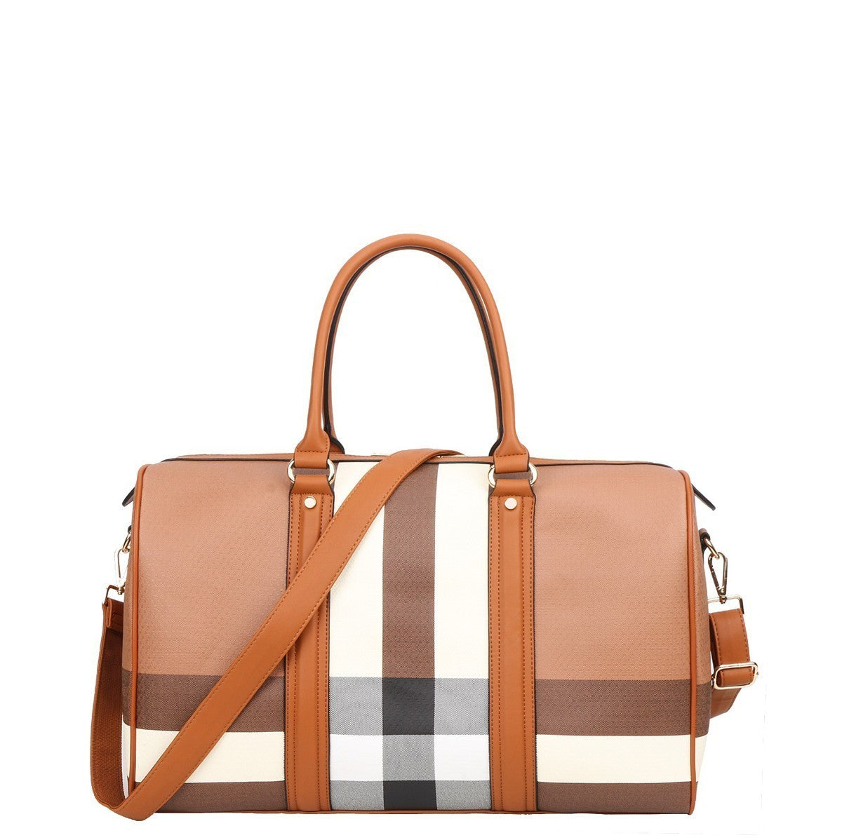 LM-8755 Monogram Plaid Duffle Bag