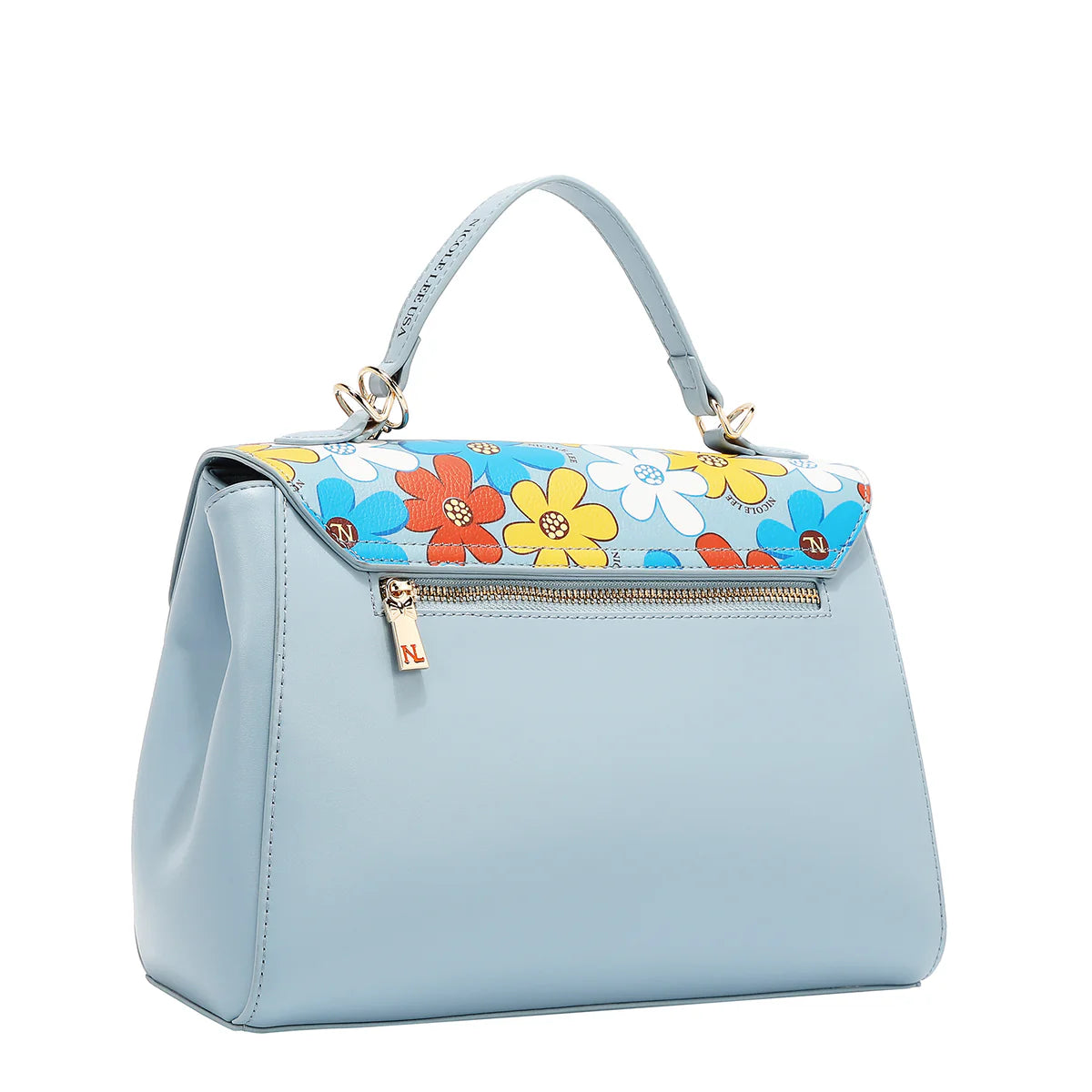 FLORAL POP HANDBAG - FLO17472 PINK / BLUE / GREEN / TAUPE