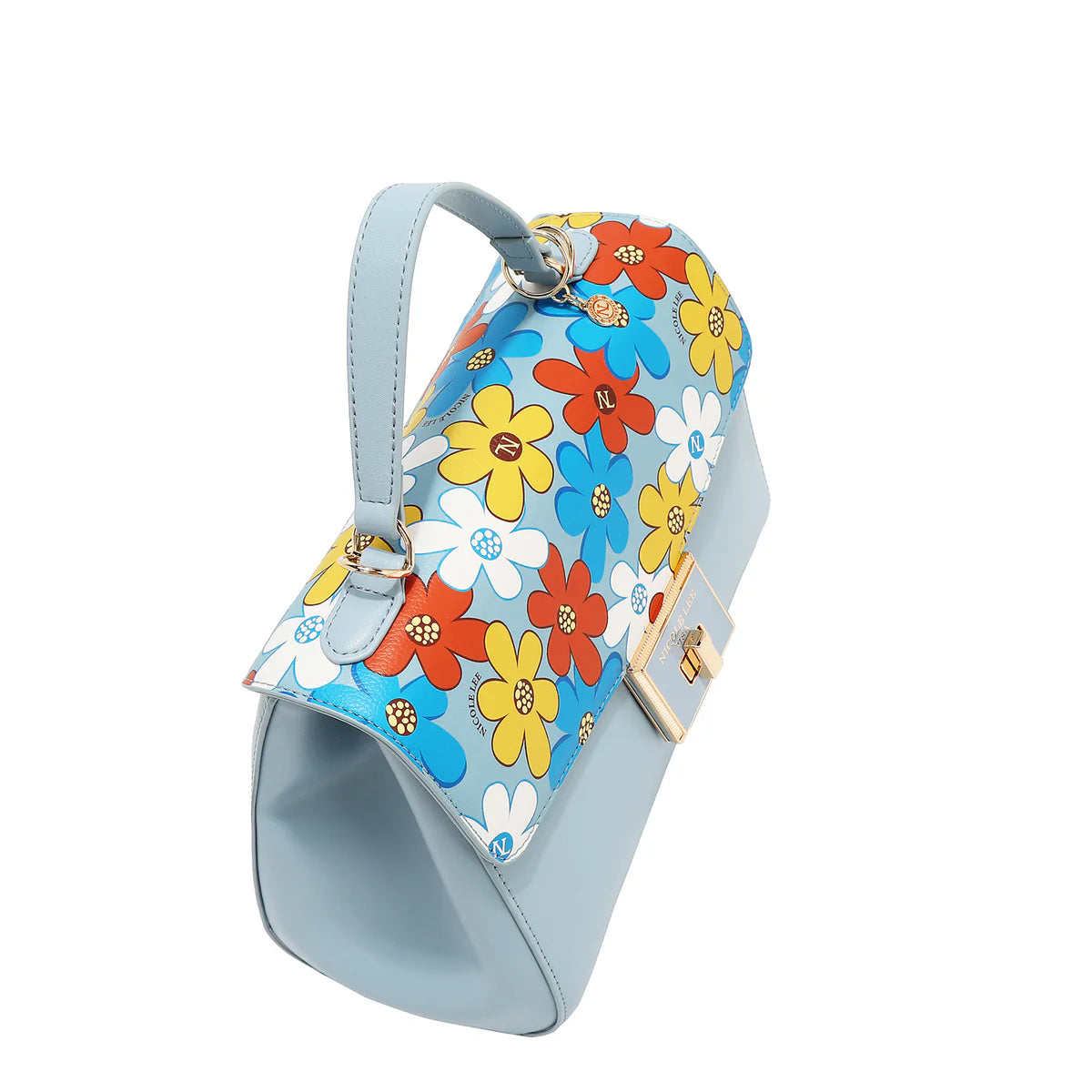 FLORAL POP HANDBAG - FLO17472 PINK / BLUE / GREEN / TAUPE