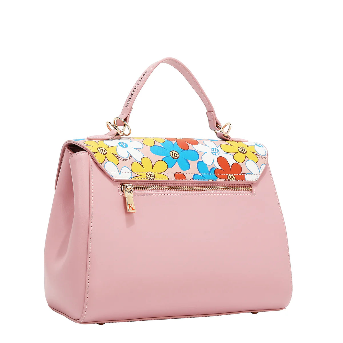 FLORAL POP HANDBAG - FLO17472 PINK / BLUE / GREEN / TAUPE