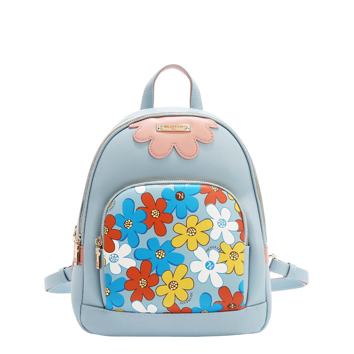 FLORAL POP BACKPACK - FLO17482 BLACK / BLUE / TAUPE / GREEN / PINK
