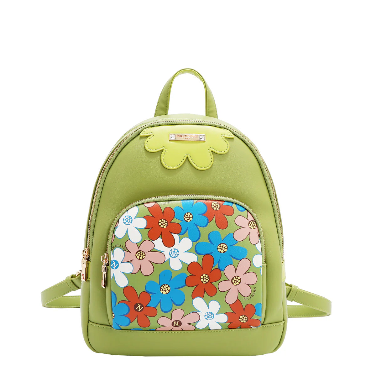 FLORAL POP BACKPACK - FLO17482 BLACK / BLUE / TAUPE / GREEN / PINK