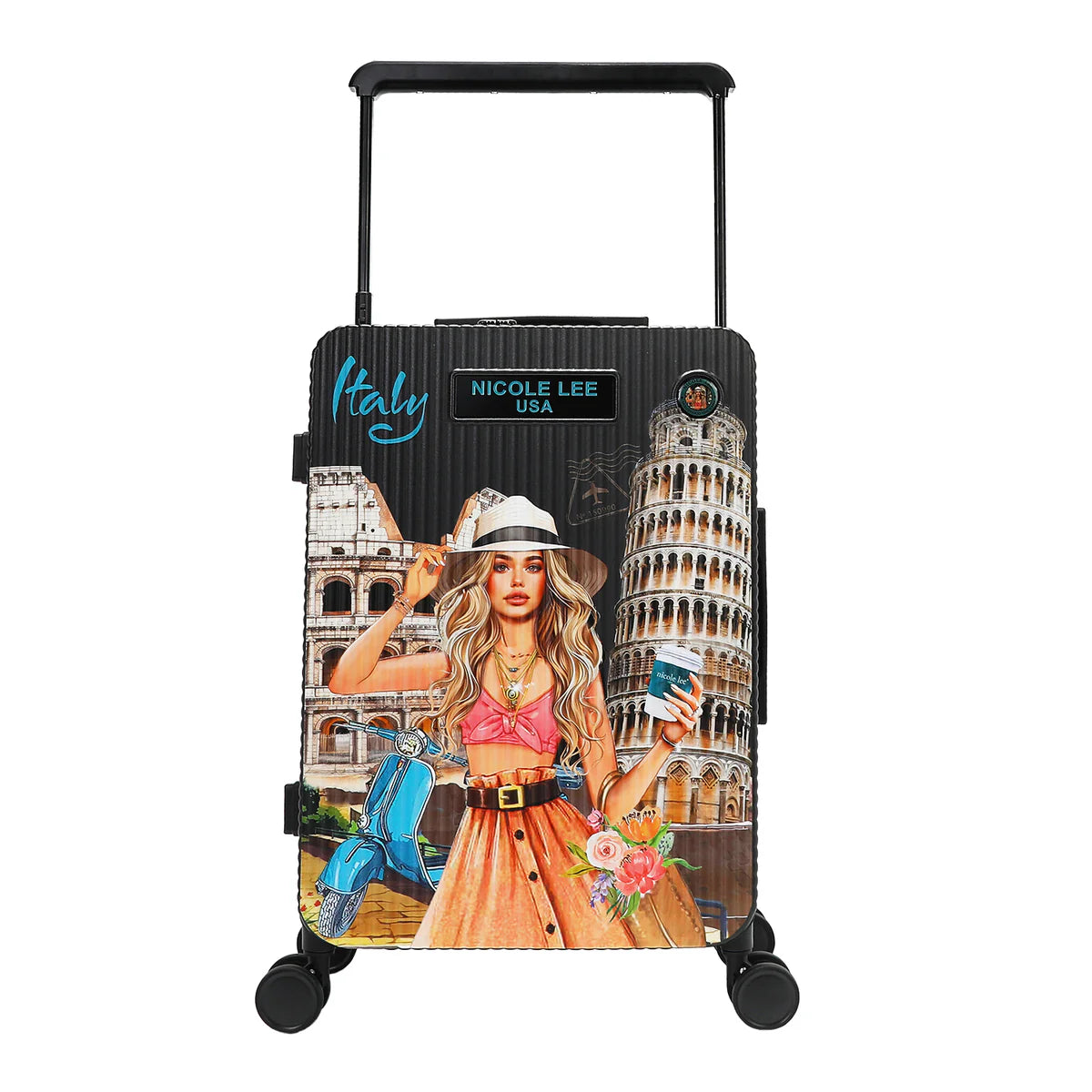 20" RIBBED CARRY-ON SUITCASE - HC3020 DREAM COMES TRUE / HOLLYWOOD DRIVE / BLIND DATE / AKIKO LA BELLEZA / LADIES NIGHT OUT / FAMILY YEARBOOK / MARTHA TRAAVEL ITALY / VIOLET BLOSSOM / NAIL POLISH / SUN AND SAND / QUEEN CLEOPATRA