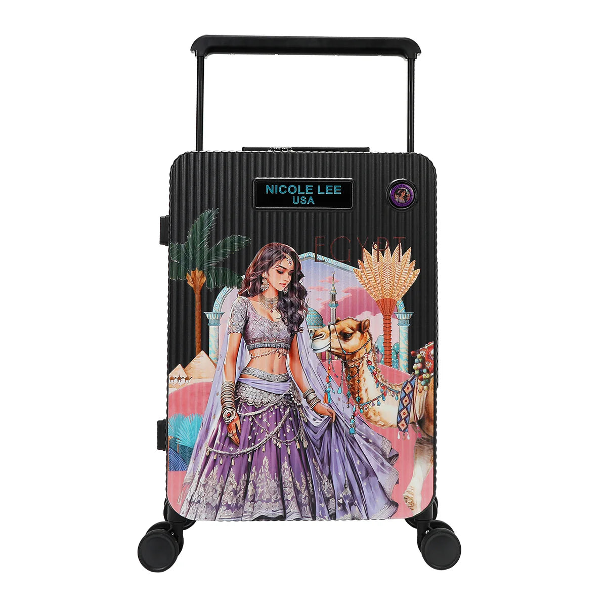 20" RIBBED CARRY-ON SUITCASE - HC3020 DREAM COMES TRUE / HOLLYWOOD DRIVE / BLIND DATE / AKIKO LA BELLEZA / LADIES NIGHT OUT / FAMILY YEARBOOK / MARTHA TRAAVEL ITALY / VIOLET BLOSSOM / NAIL POLISH / SUN AND SAND / QUEEN CLEOPATRA