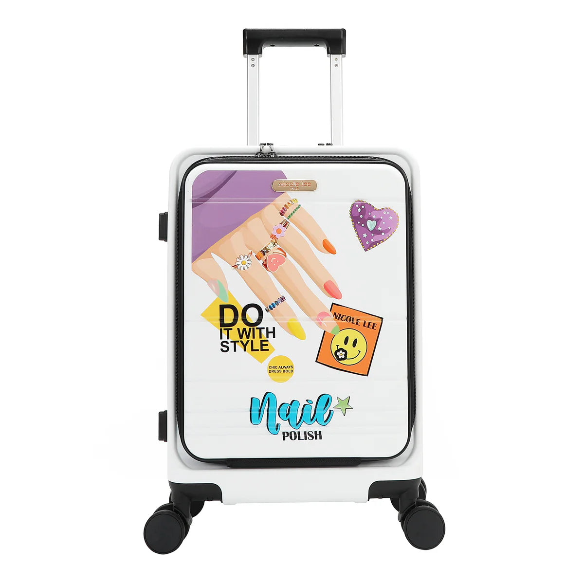 20" STRIPE CARRY-ON SUITCASE - HC4020 DREAM COMES TRUE / HOLLYWOOD DRIVE / BLIND DATE / AKIKO LA BELLEZA / LADIES NIGHT OUT / FAMILY YEARBOOD /  MARTHA TRAVELS ITALY / VIOLET BLOSSOM / NAIL POLISH / SUN AND SAND / QUEEN CLEOPATRA / DREAM COMES TRUE