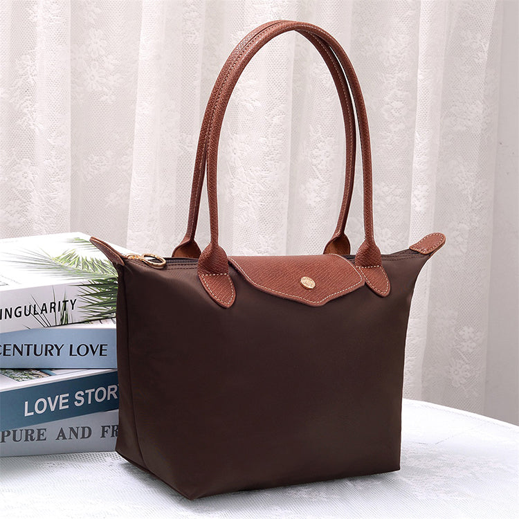HM783 Nylon LOGO Flap Tote Bag