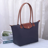 HM785 Nylon LOGO Flap Tote Bag
