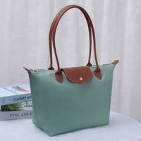 HM785 Nylon LOGO Flap Tote Bag