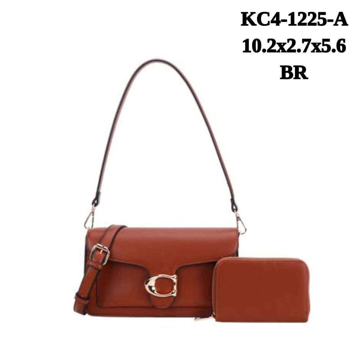 KC4-1225 Faux Leather Shoulder Crossbody Bag Wallet Set